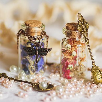 25mL Mini Glass Bottles with Cork Stoppers, for Crafts Party Transparent Yellow