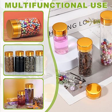 30mL Mini Glass Bottles with Lids Small Clear Bottles Glass Transparent