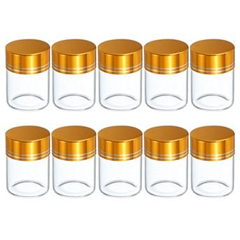 15mL Mini Glass Bottles with Lids Small Clear Bottles Glass Transparent Gold