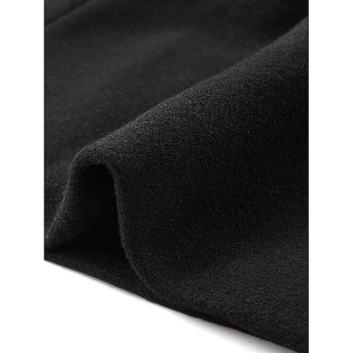 Women's Single Breasted Pea Coat Long Sleeve Winter Warm Coats Stand Collar Work Office Outerwear
