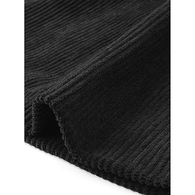 Corduroy Blazer for Women's Notched Lapel Long Sleeve Casual One Button Jacket with Pockets