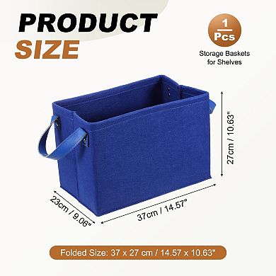 Felt Storage Basket Collapsible Storage Bins with PU Handle Foldable 1Pc