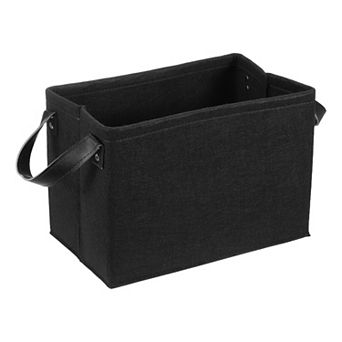 Felt Storage Basket Collapsible Storage Bins with PU Handle Foldable 1 pc