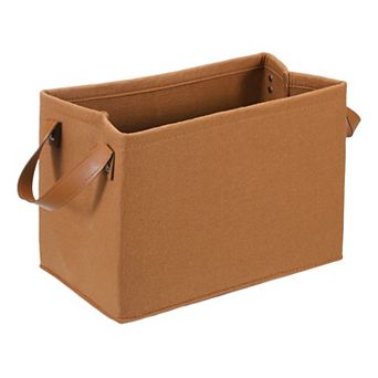 Felt Storage Basket Collapsible Storage Bins with PU Handle Foldable 1 pc