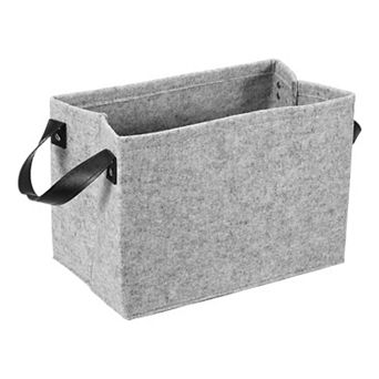 Felt Storage Basket Collapsible Storage Bins with PU Handle Foldable 1 pc