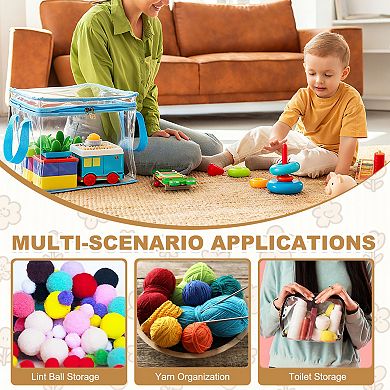 Doll Storage Bags, Foldable Cloth Storage Totes Waterproof Room Organizer Bag 2Pcs