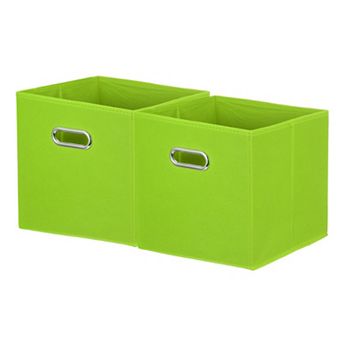 Storage Cubes, Fabric Storage Bins with Circular Handle, Foldable Cube Organizer 2 pc