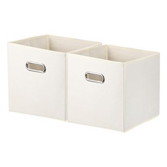 Storage Cubes, Fabric Storage Bins with Circular Handle, Foldable Cube Organizer 2 pc