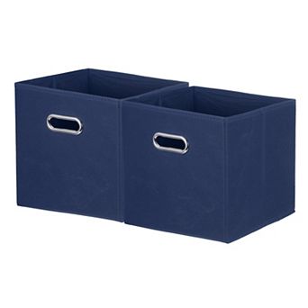 Storage Cubes, Fabric Storage Bins with Circular Handle, Foldable Cube Organizer 2 pc