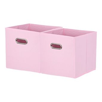 Storage Cubes, Fabric Storage Bins with Circular Handle, Foldable Cube Organizer 2 pc
