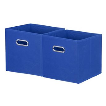 Storage Cubes, Fabric Storage Bins with Circular Handle, Foldable Cube Organizer 2 pc