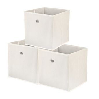 Storage Cubes Fabric Storage Bins with Circular Handle Foldable 3 pc