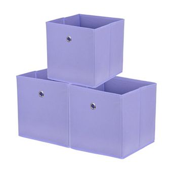 Storage Cubes Fabric Storage Bins with Circular Handle Foldable 3 pc