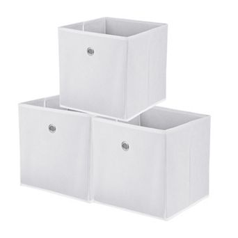 Storage Cubes Fabric Storage Bins with Circular Handle Foldable 3 pc