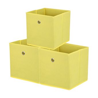 Storage Cubes Fabric Storage Bins with Circular Handle Foldable 3 pc