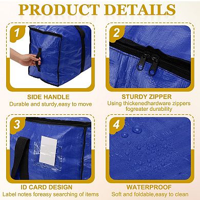 2Pcs Moving Bags, Foldable Heavy Duty Storage Totes Waterproof Packing Bags