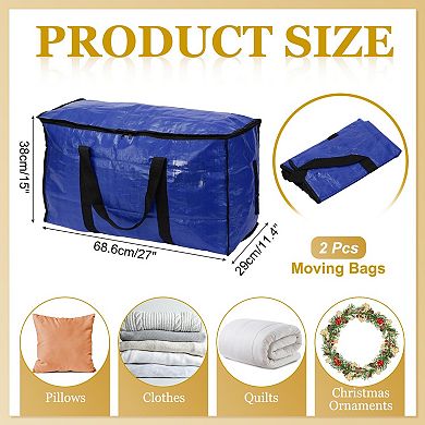 2Pcs Moving Bags, Foldable Heavy Duty Storage Totes Waterproof Packing Bags
