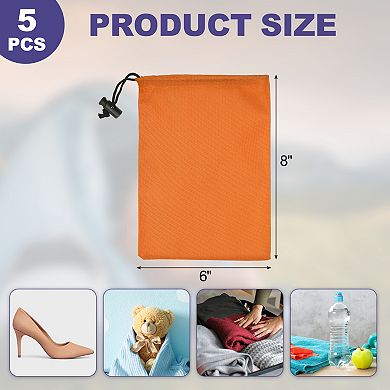 6 x 8", 5Pcs Polyester Drawstring Bag with Toggle