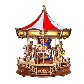 Robotime Rolife Wooden 3D DIY Carousel Music Box 11.6" Model Kit