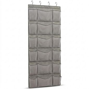 Over The Door Shoe Organizer with 18 Pockets and 6 Extra-Large Mesh Storage Rack