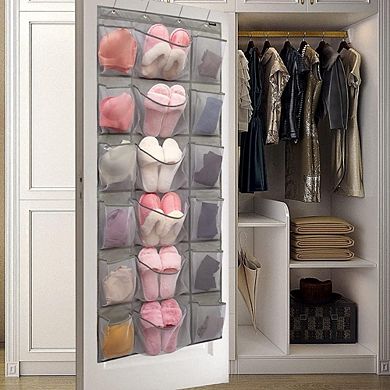 Over The Door Shoe Organizer with 18 Pockets and 6 Extra-Large Mesh Storage Rack
