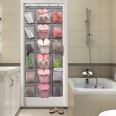 Over The Door Shoe Organizer with 18 Pockets and 6 Extra-Large Mesh Storage Rack