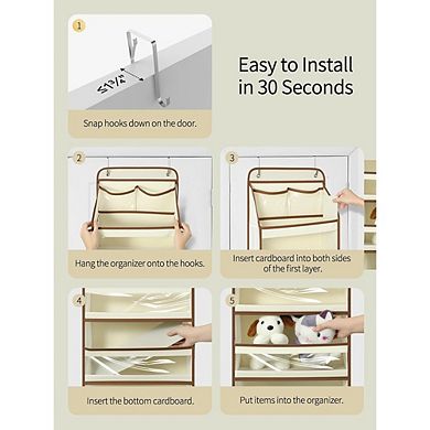 Over Door Swing-Proof Organizer with Clear PVC Window Pockets