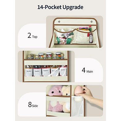 Over Door Swing-Proof Organizer with Clear PVC Window Pockets