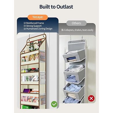 Over Door Swing-Proof Organizer with Clear PVC Window Pockets