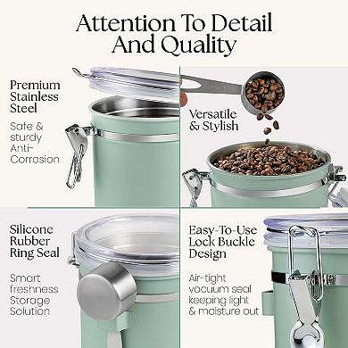 Green Airtight Coffee Canister