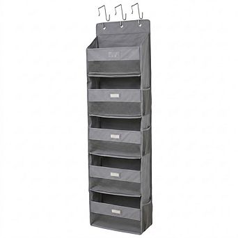 Over Door 5-Shelf Hanging Organizer with Deep Pockets and Hooks
