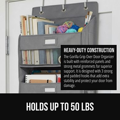 Over Door 5-Shelf Hanging Organizer with Deep Pockets and Hooks
