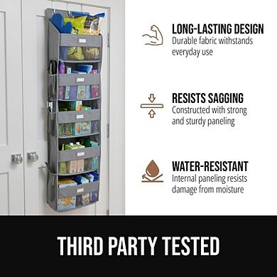 Over Door 5-Shelf Hanging Organizer with Deep Pockets and Hooks