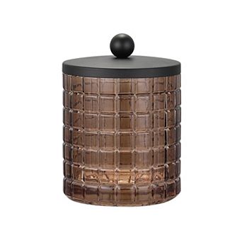 Amber Glass Bathroom Jar