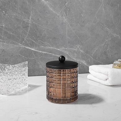 Amber Glass Bathroom Jar