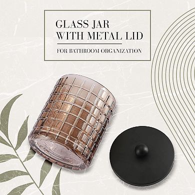 Amber Glass Bathroom Jar