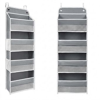 Over-the-Door Organizer, 4 Shelves & Side Pockets, 44 lb Capacity