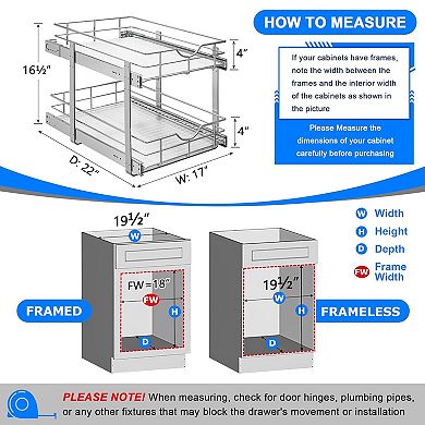 2-Tier Pull-Out Cabinet Shelf