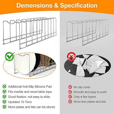10-Tier Pot Lid Organizer Rack