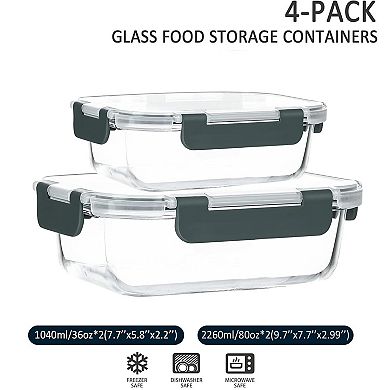 2-Pack 80oz & 36oz Glass Containers