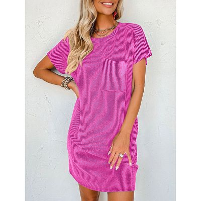 shift t shirt dress V-Neck Perfect Tee Dress - LARGE / Black