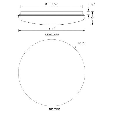 C Cattleya 15-Inch Dimmable Moon LED Flush Mount Ceiling Light