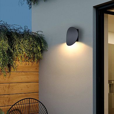 C Cattleya 2-Pack Modern Black Aluminum LED Outdoor Wall Lights