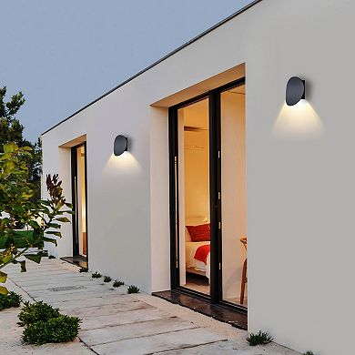 C Cattleya 2-Pack Modern Black Aluminum LED Outdoor Wall Lights
