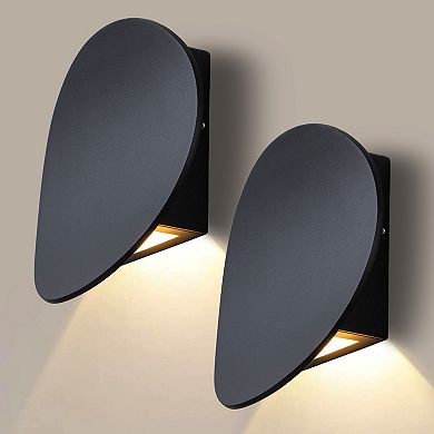 C Cattleya 2-Pack Modern Black Aluminum LED Outdoor Wall Lights