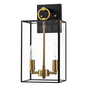C Cattleya 2-Light Dark Bronze Finish Brass Outdoor Wall Lantern with E12 Base Socket