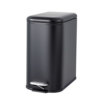 Small Stainless Steel Step Trash Can with Lid and Removable Liner Bucket
