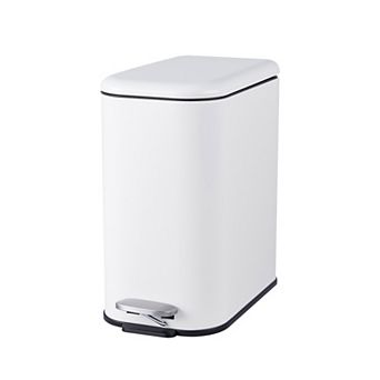 Small Stainless Steel Step Trash Can with Lid and Removable Liner Bucket
