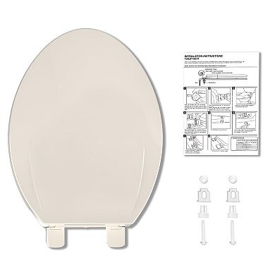 Premium Elongated Toilet Seat Replacement Soft Close Plastic Standard Bowl Lid