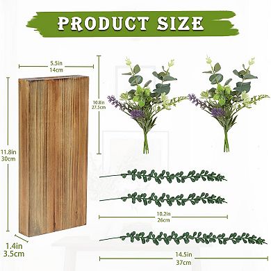 2 Wooden Wall Planters With Artificial Greenery